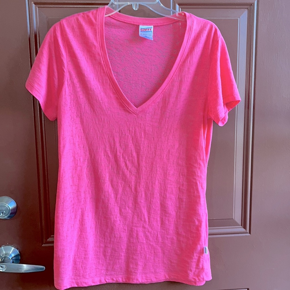 Soffe hot pink burnout tee.